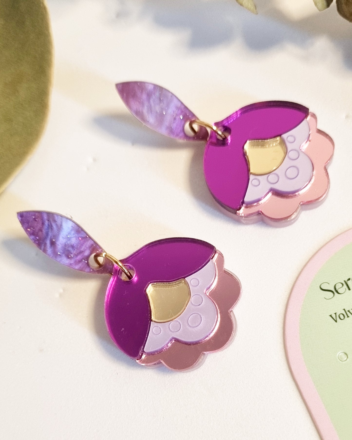 Pendientes flor cotton vintage caramel