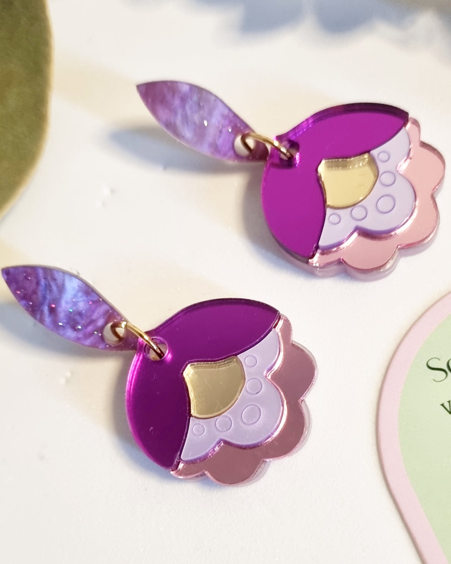 Pendientes flor cotton vintage caramel