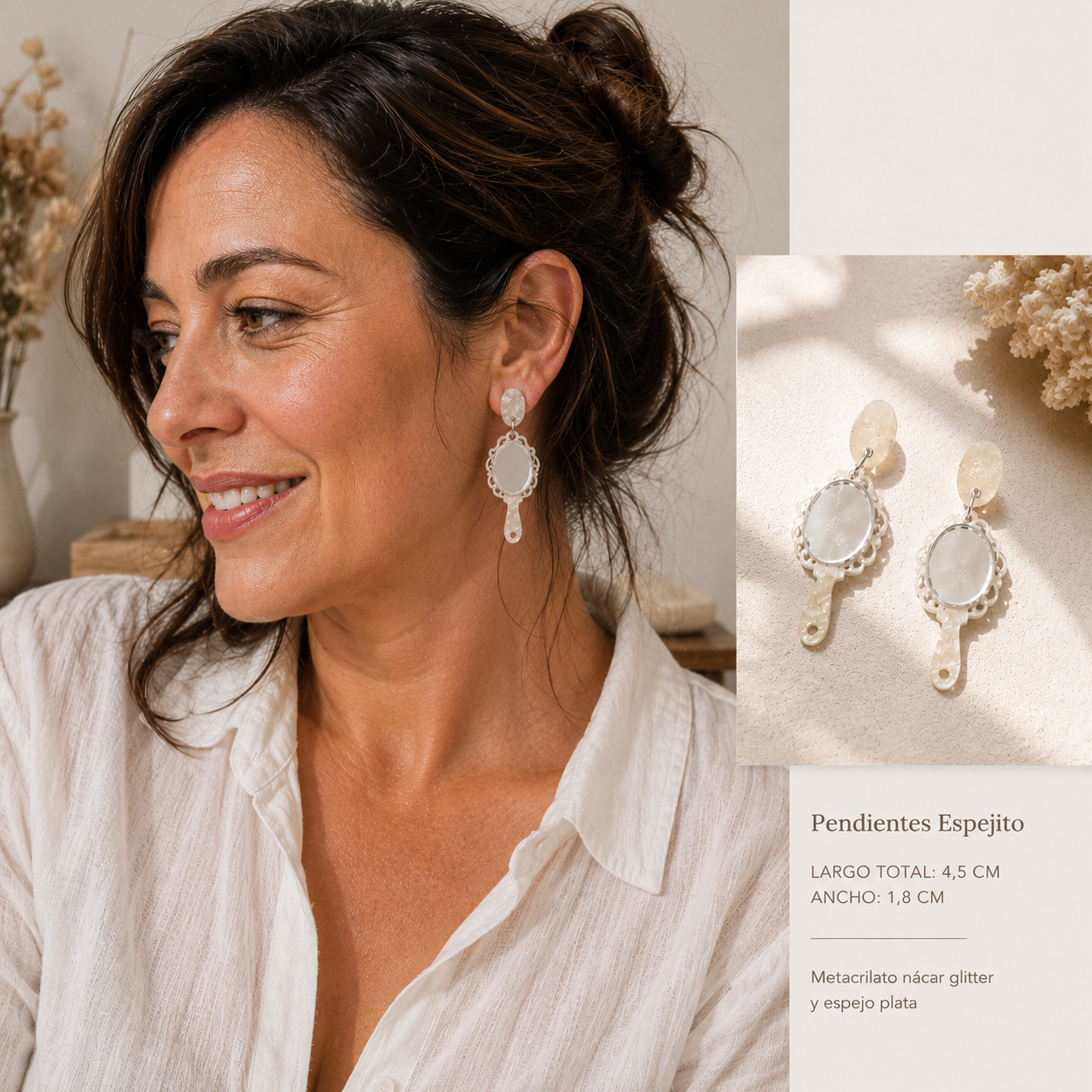 Pendientes espejo vintage