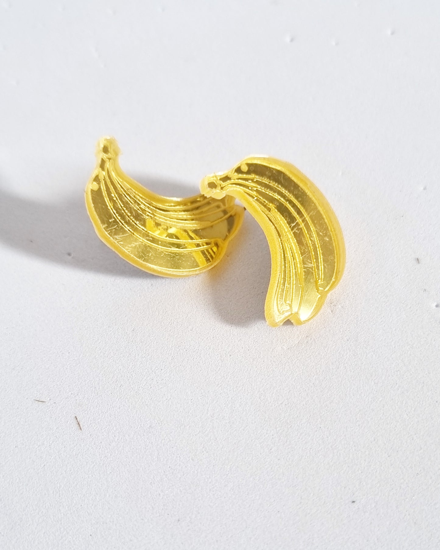Pendientes plataneras dorada espejo