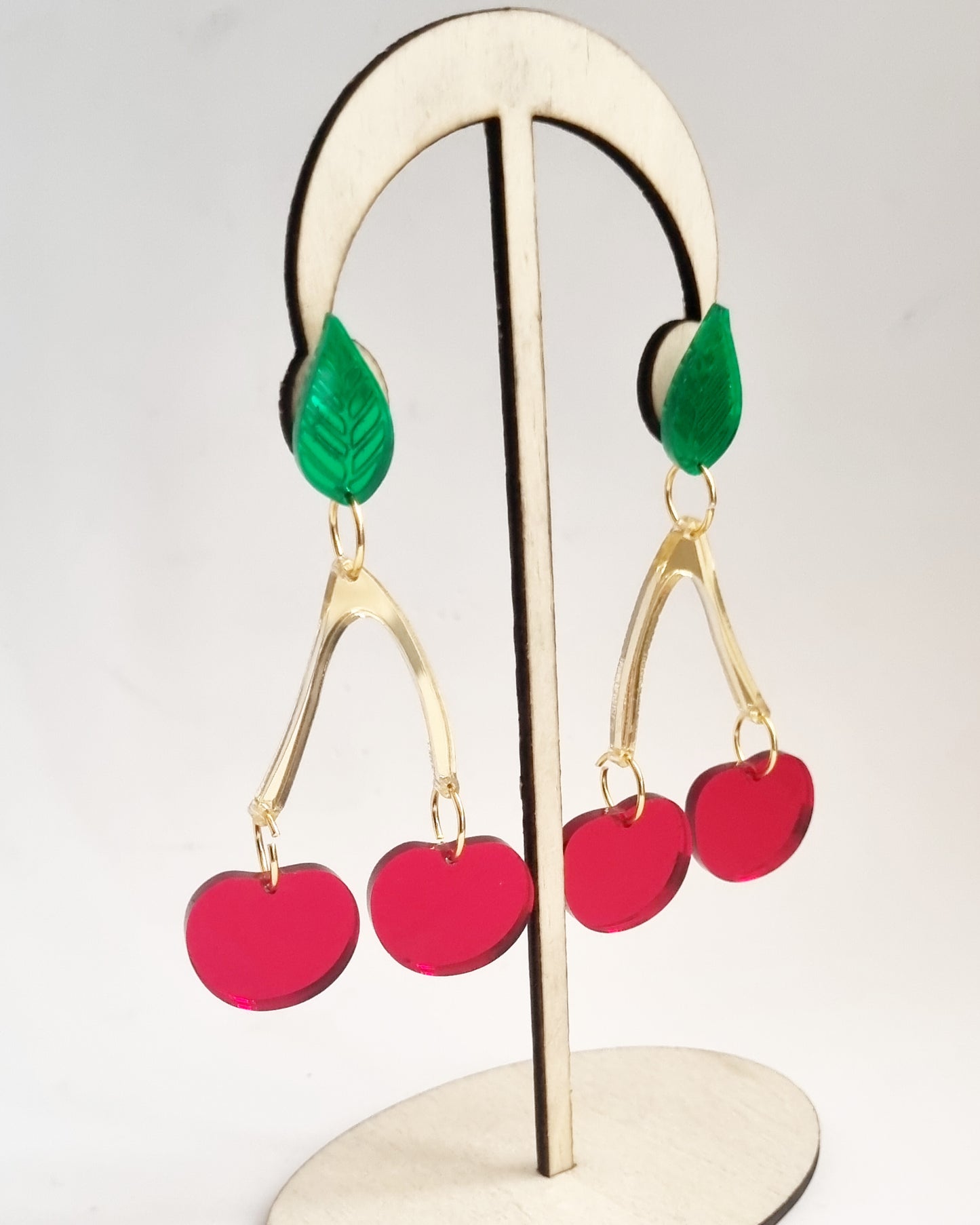 Pendientes cerezas glam dobles