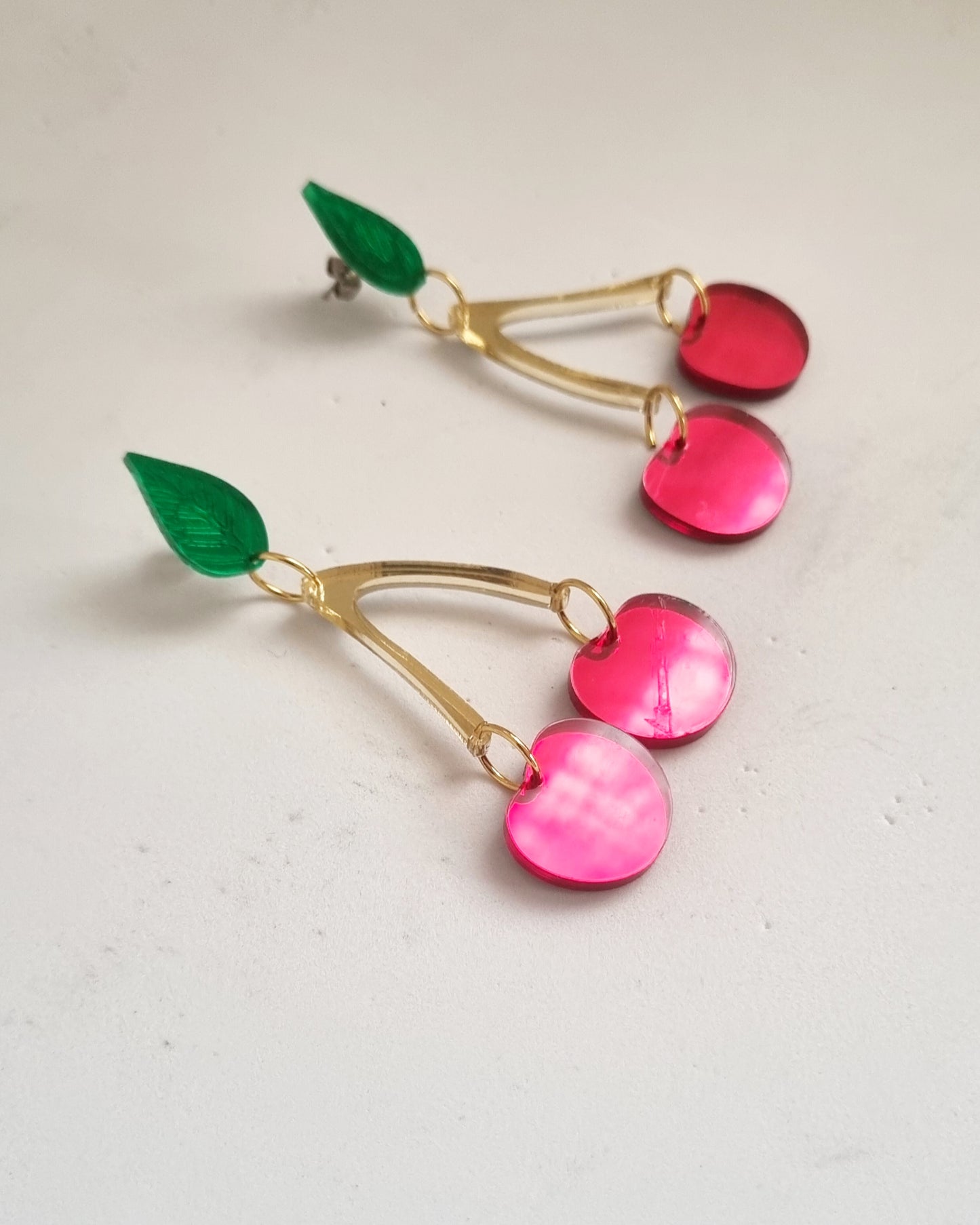 Pendientes cerezas glam dobles