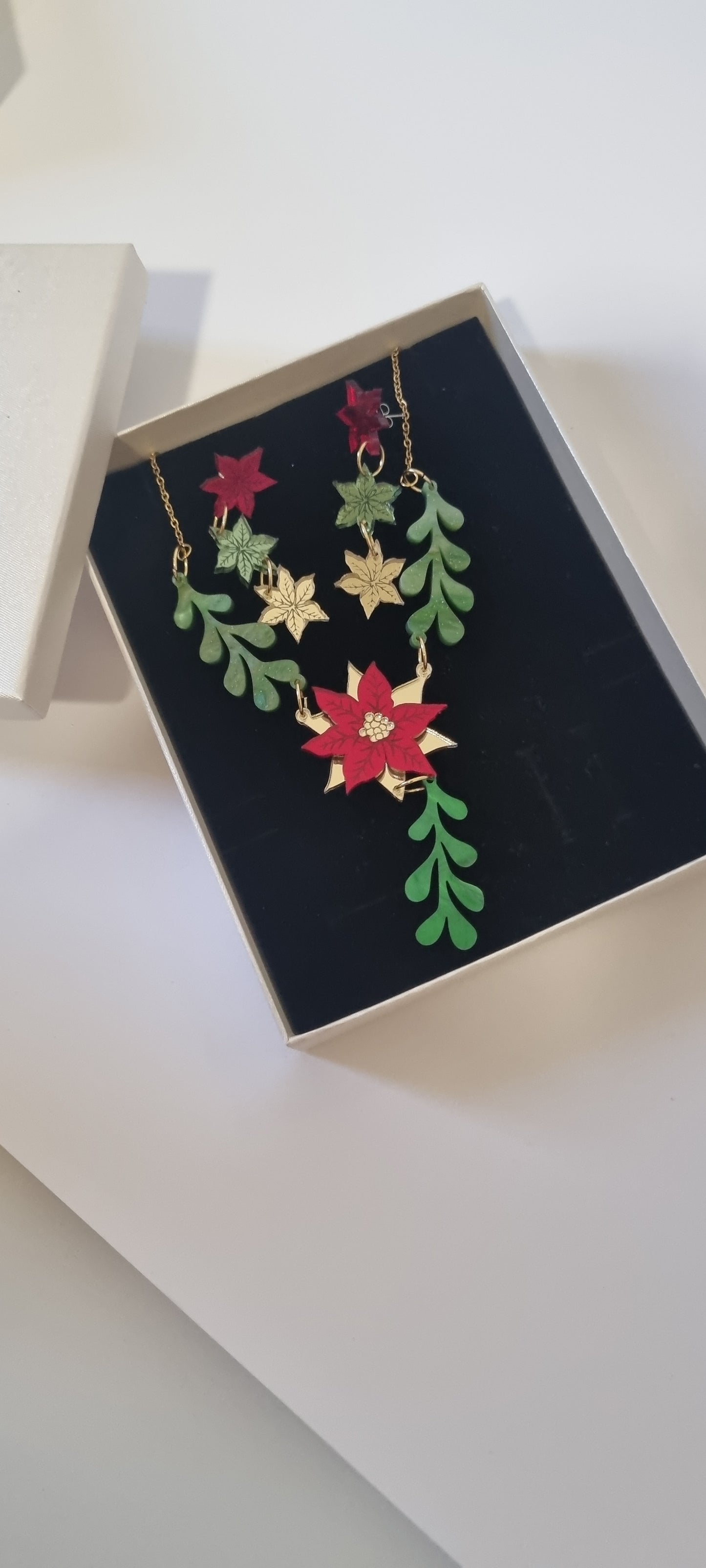 Conjunto completo Glam 2 navidad pendientes + collar