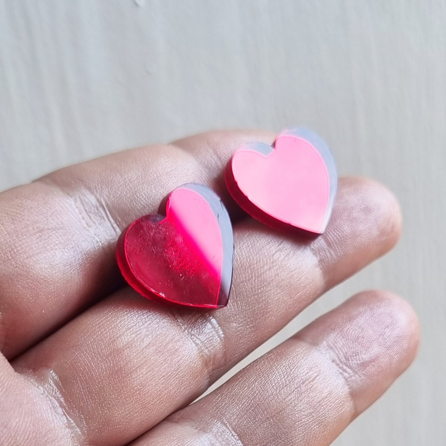 Máxi corazones pendientes 2cm alto