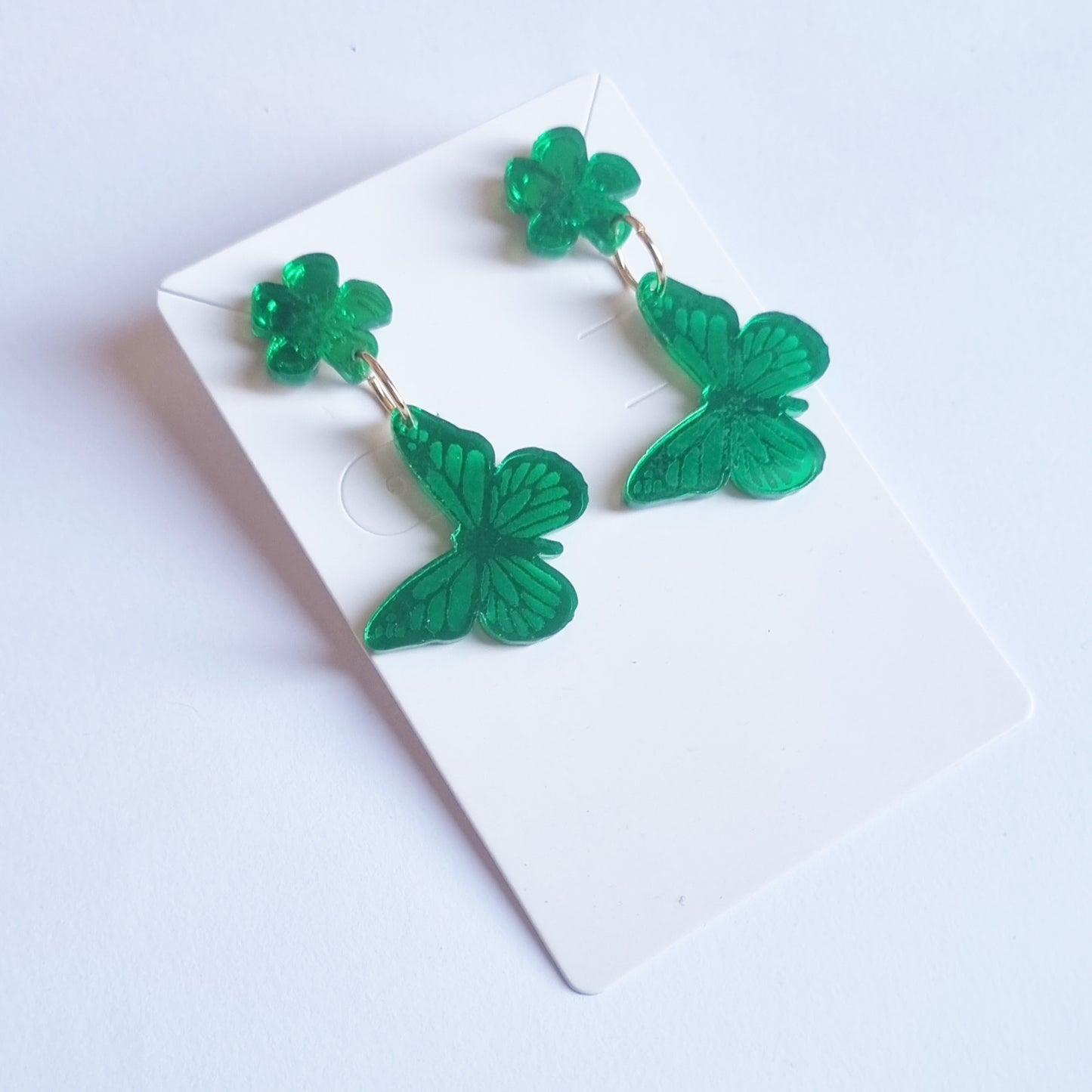 Pendientes mariposas verdes
