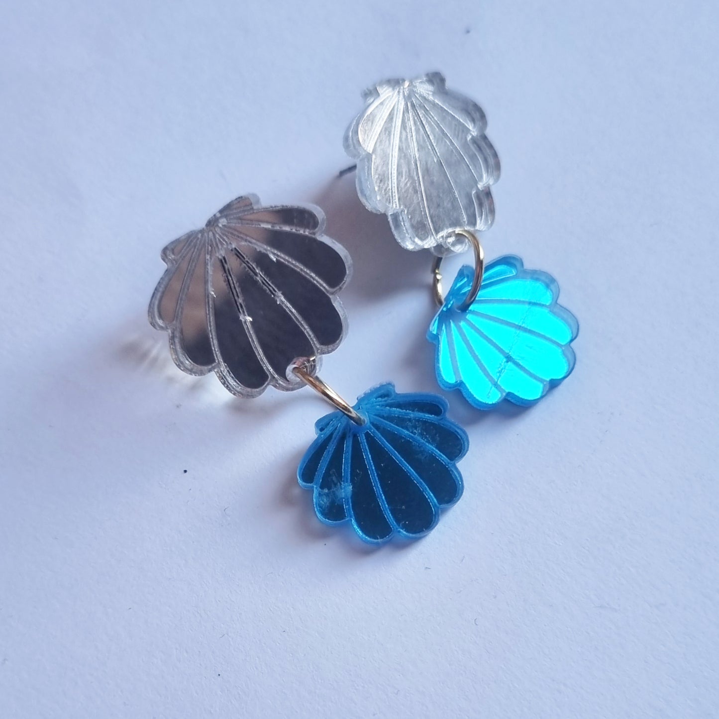 Pendientes conchas blue