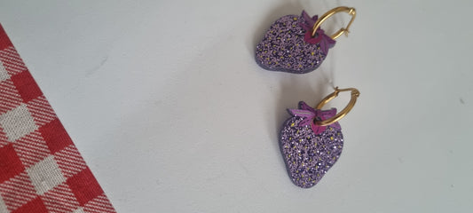 Pendientes fresas aro