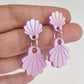 Pendientes conchas rosas nacar