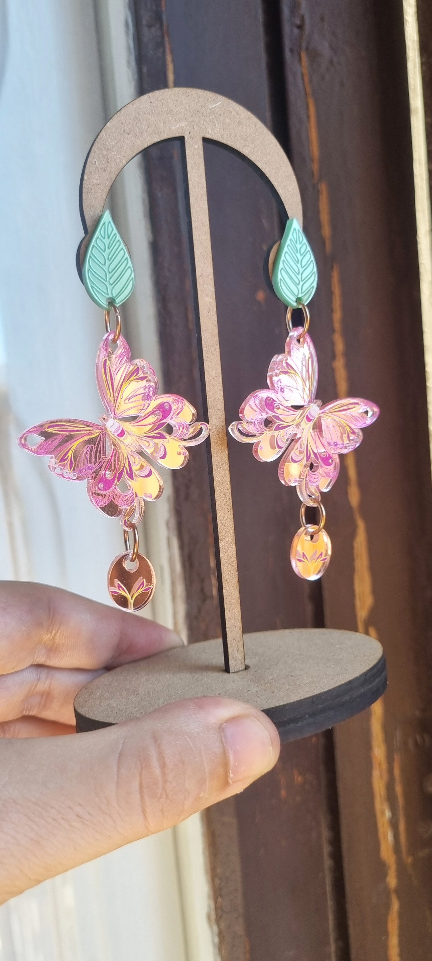 Pendientes mariposas rose