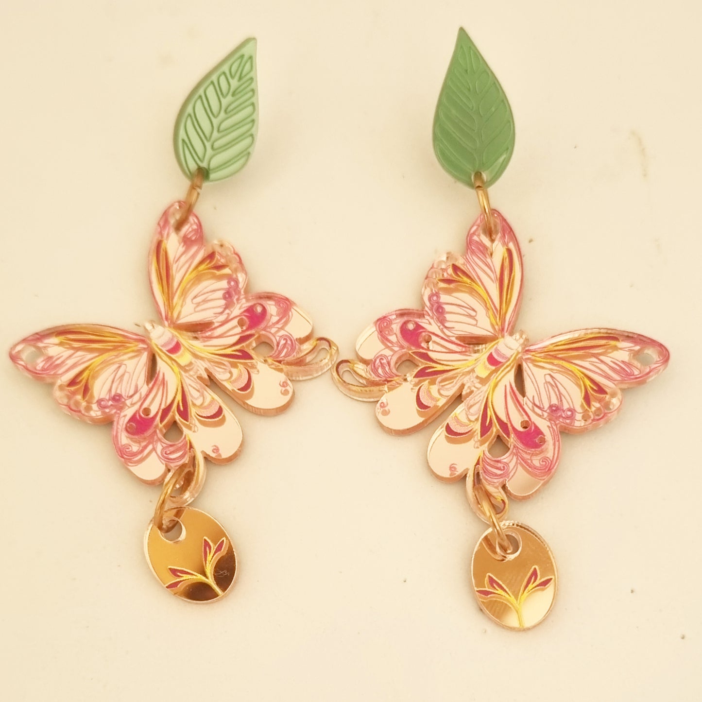 Pendientes mariposas rose