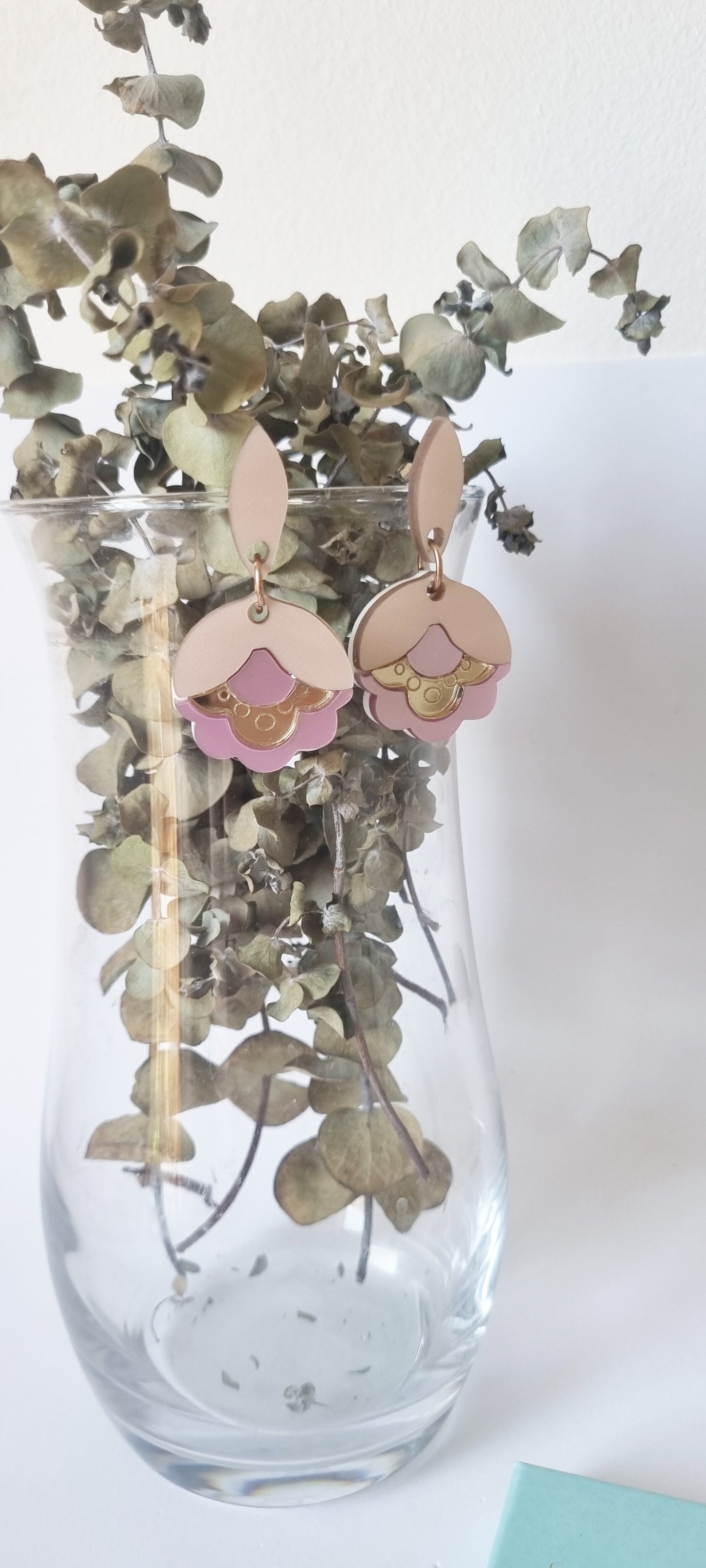 Master pieces pendientes cotton vintage flores rosas