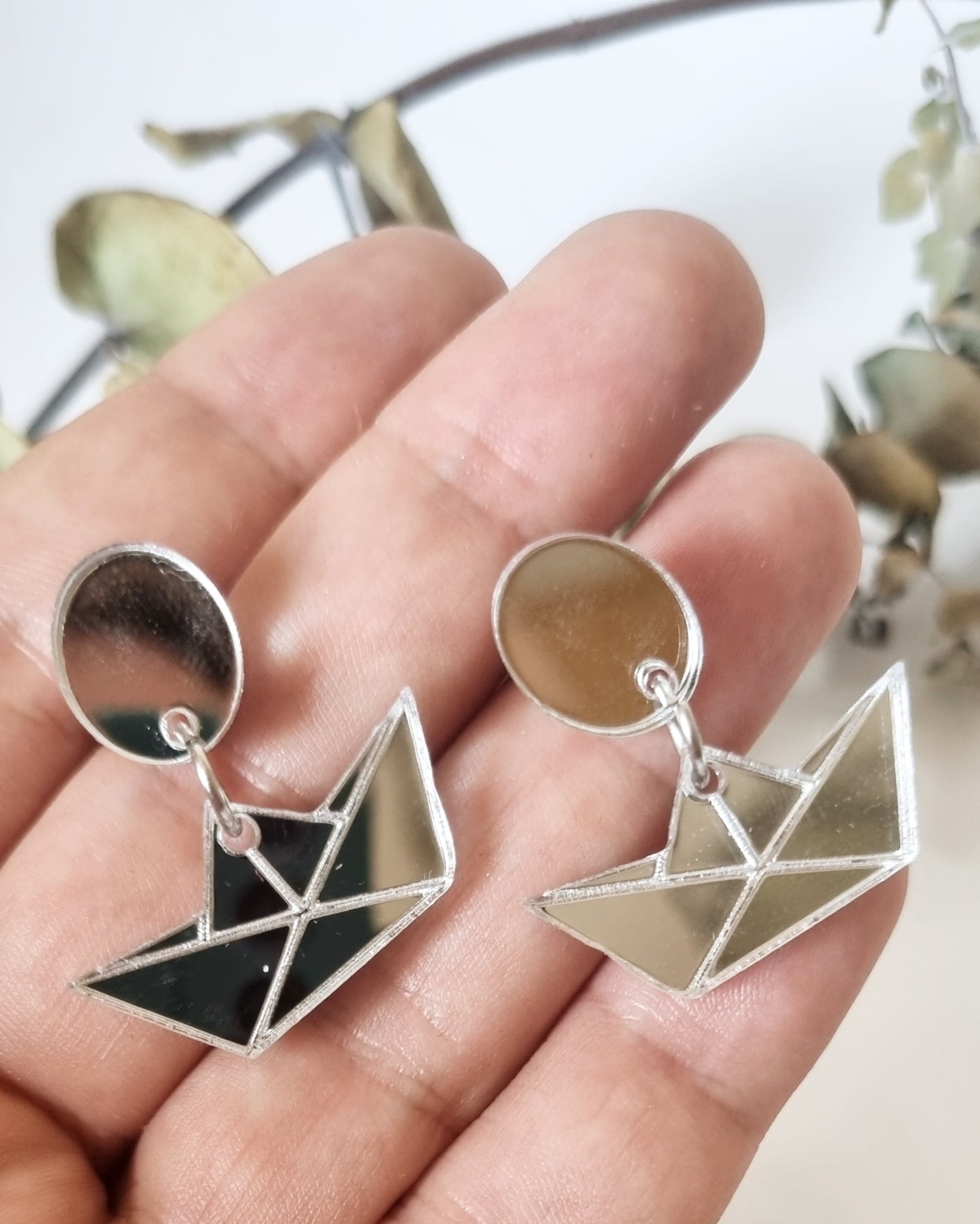 Pendientes origami barquito