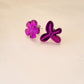 Pendientes flores lilas mixtas