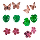 Pack mariposas/monsteras/flor selvátic