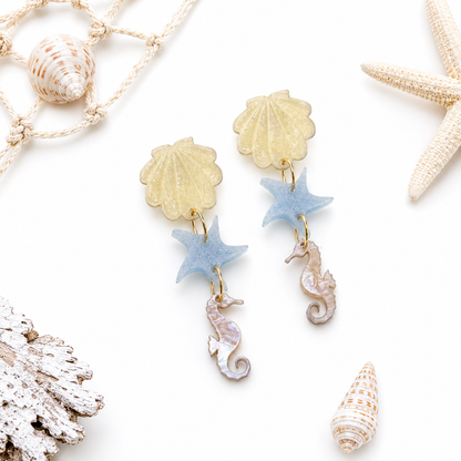 Pendientes largos pure marina