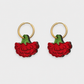Pendientes claveles rojos