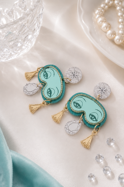 Pendientes antifaz Original desayuno con diamantes.