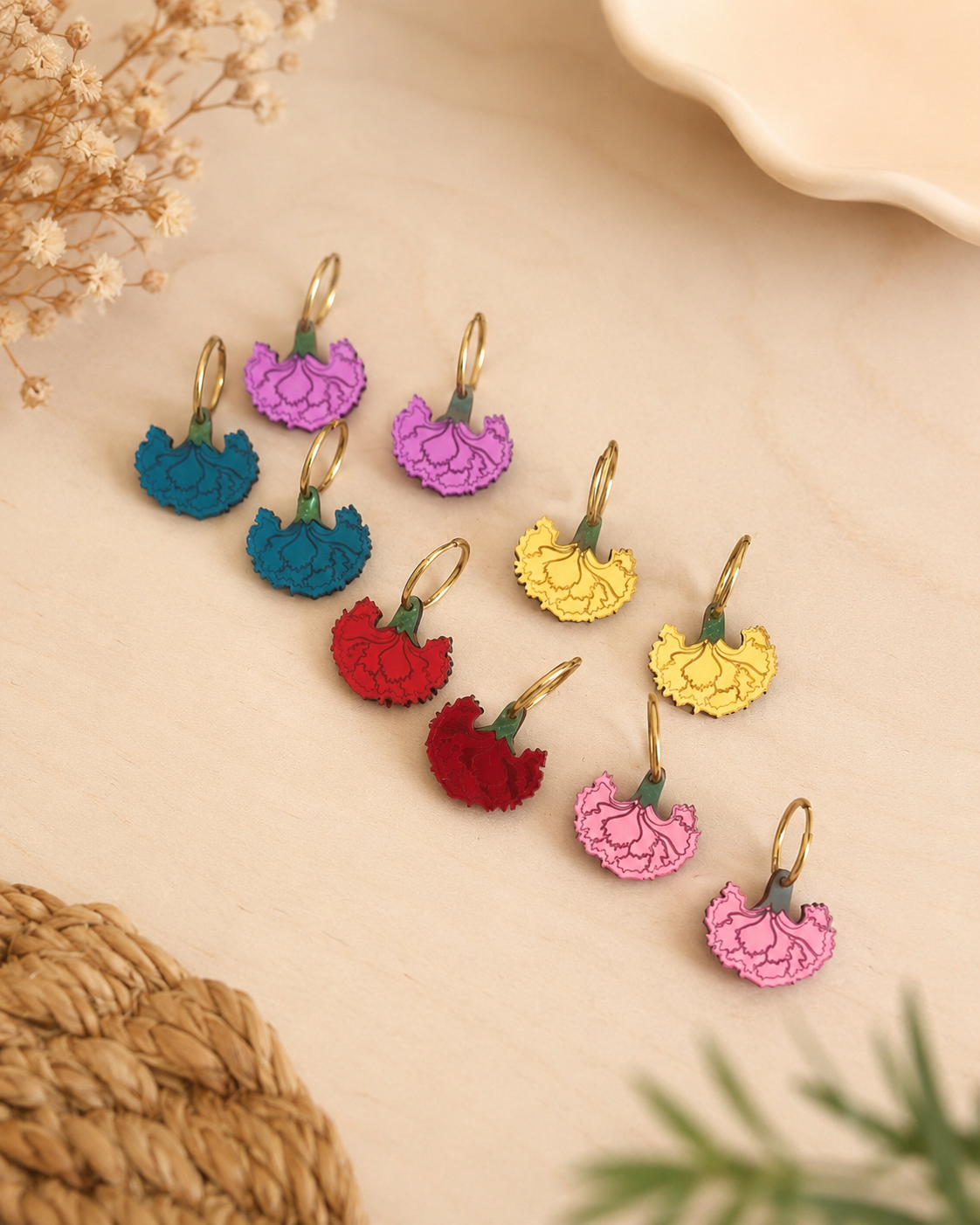 Pendientes claveles