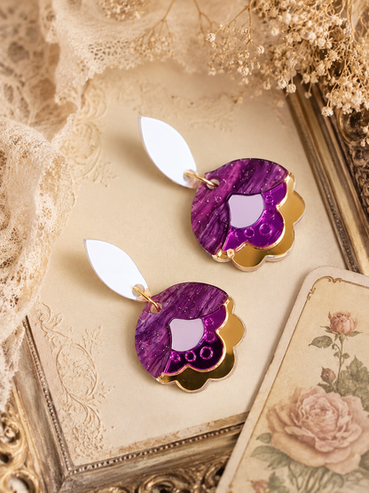 Pendientes Flor Vintage Violeta