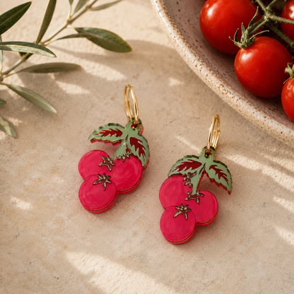 Pendientes tomates mediterráneos