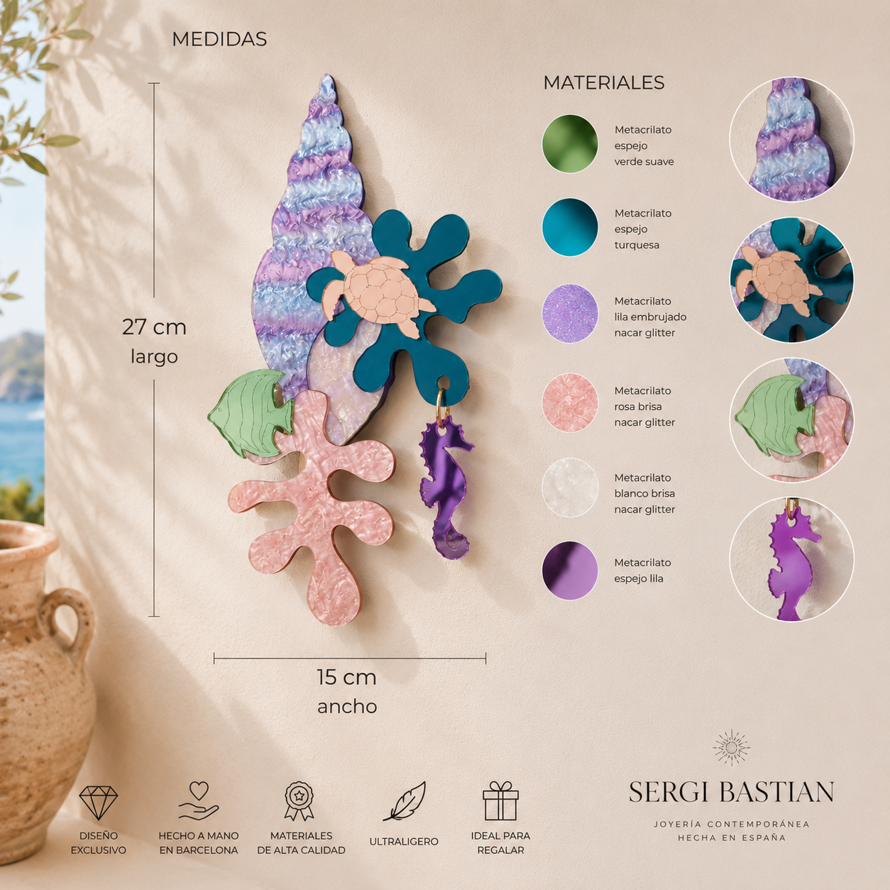Caracola Fantasía Mediterránea – Decoración de pared artesanal