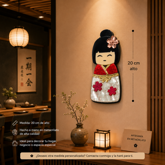 Kokeshi Sakura – Decoración de pared