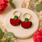 Pendientes claveles rojos