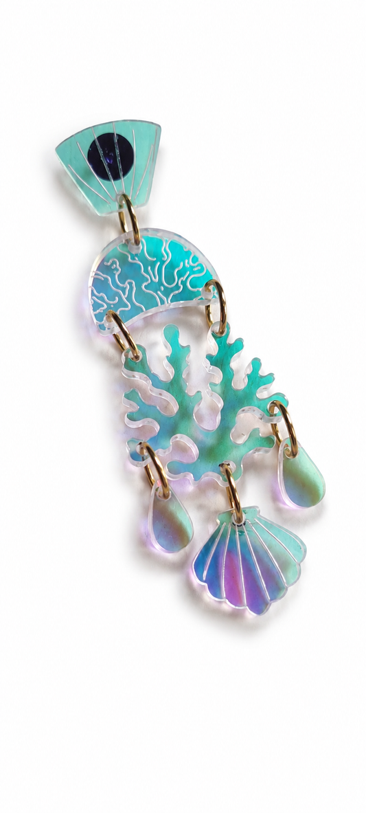 Pendientes ocean iridiscentes 9 pares disponibles.