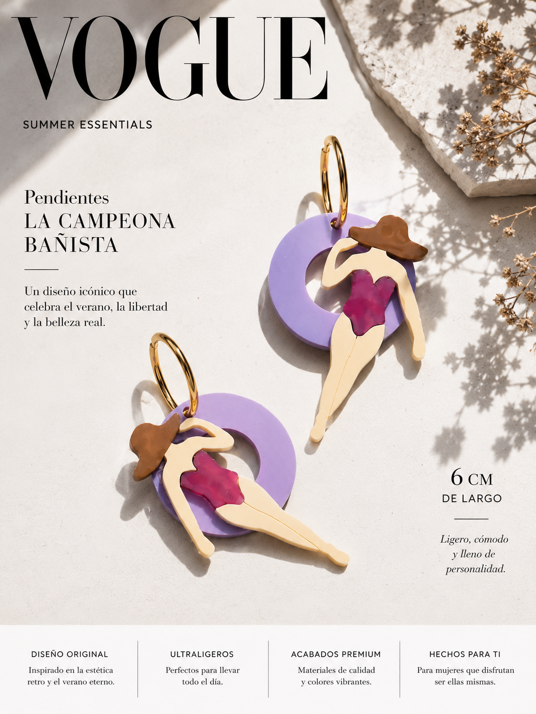 Pendientes la bañista de vogue