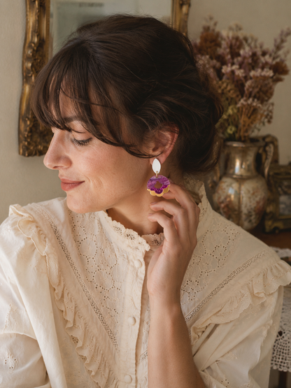 Pendientes Flor Vintage Violeta