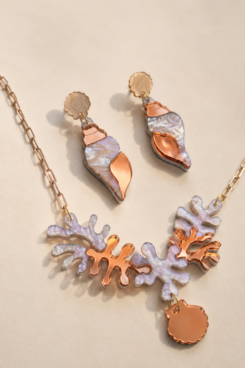 Conjunto caracola coral