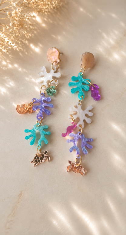 Pendientes largos fiesta marina