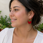 Pendientes claveles rojos
