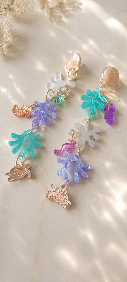 Pendientes largos fiesta marina