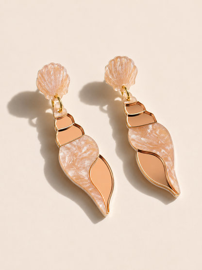 Pendientes Caracolas magic colors nacar glitter