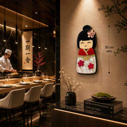 Kokeshi Sakura – Decoración de pared