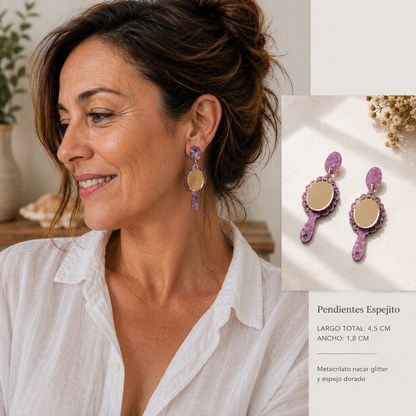 Pendientes espejo vintage