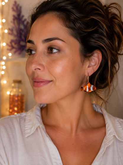 Pendientes Peces Payaso – Naranja, Turquesa y Lila