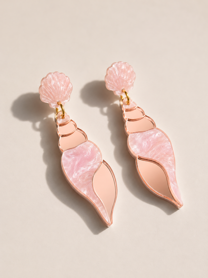 Pendientes Caracolas magic colors nacar glitter