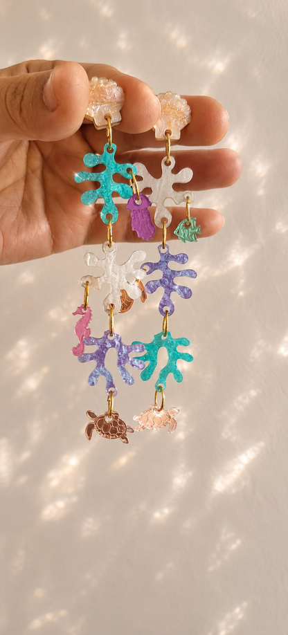 Pendientes largos fiesta marina