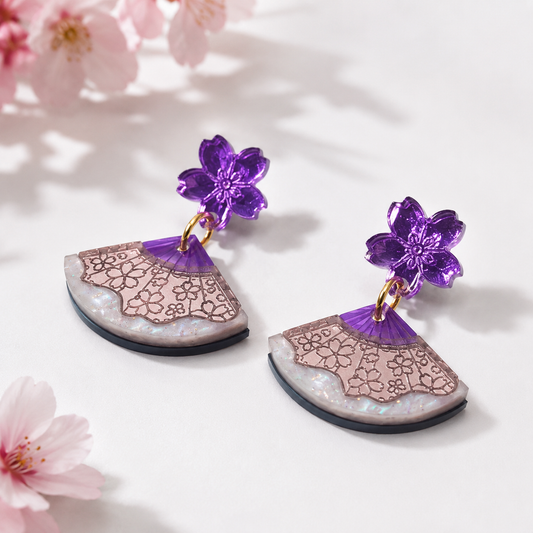 Pendientes Sakura Abanico