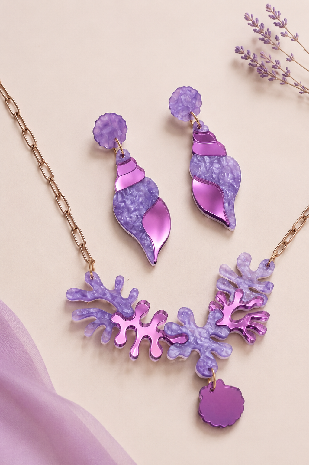 Conjunto caracola coral