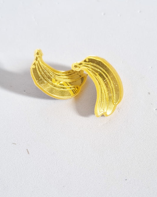 Pendientes plataneras dorada espejo