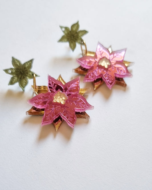 Pendientes flor de navidad