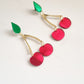Pendientes cerezas glam dobles