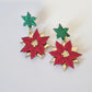 Pendientes glam flor de navidad