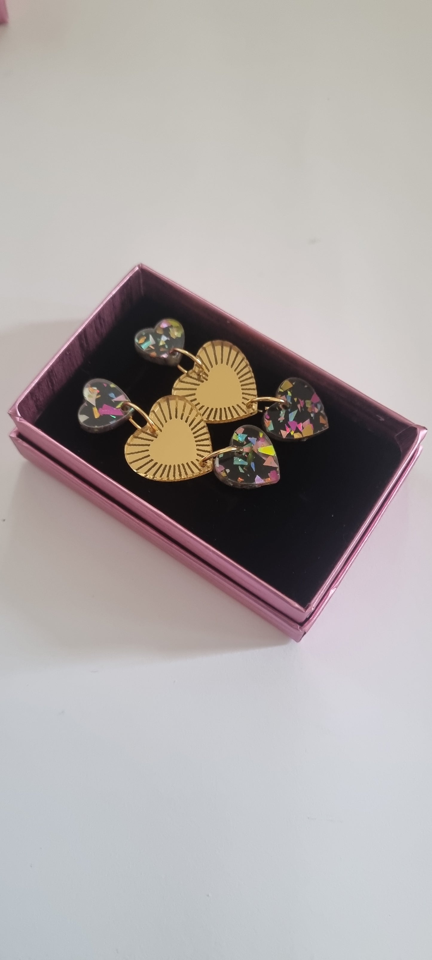 Pendientes Santos corazones colors