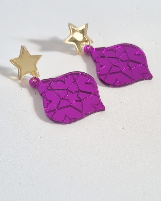 Pendientes navidad lila star