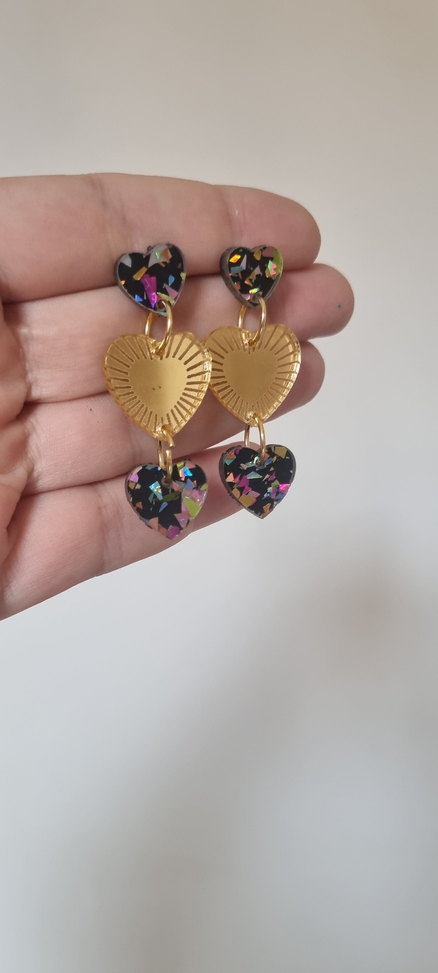 Pendientes Santos corazones colors