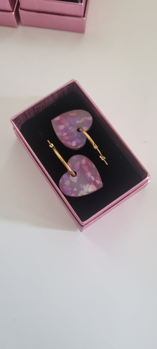 Pendientes aro corazones sense
